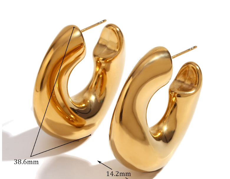 Pre Order:  Gold Irregular Chunky Hoop Earrings