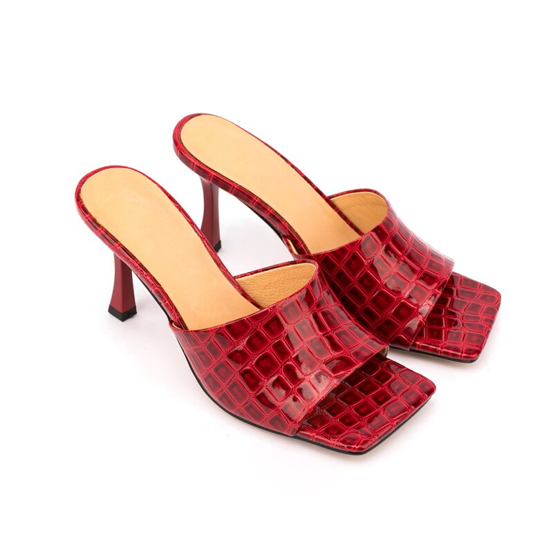 Pre Order:  Croc Square Toe Mule Sandals