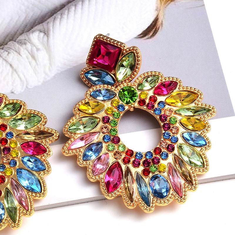 Pre Order:  Rhinestone Wreath Drop Earrings