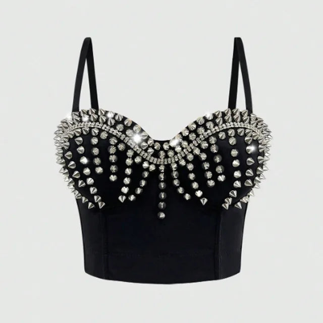 Pre Order:  Solid Crop Rivet Corset