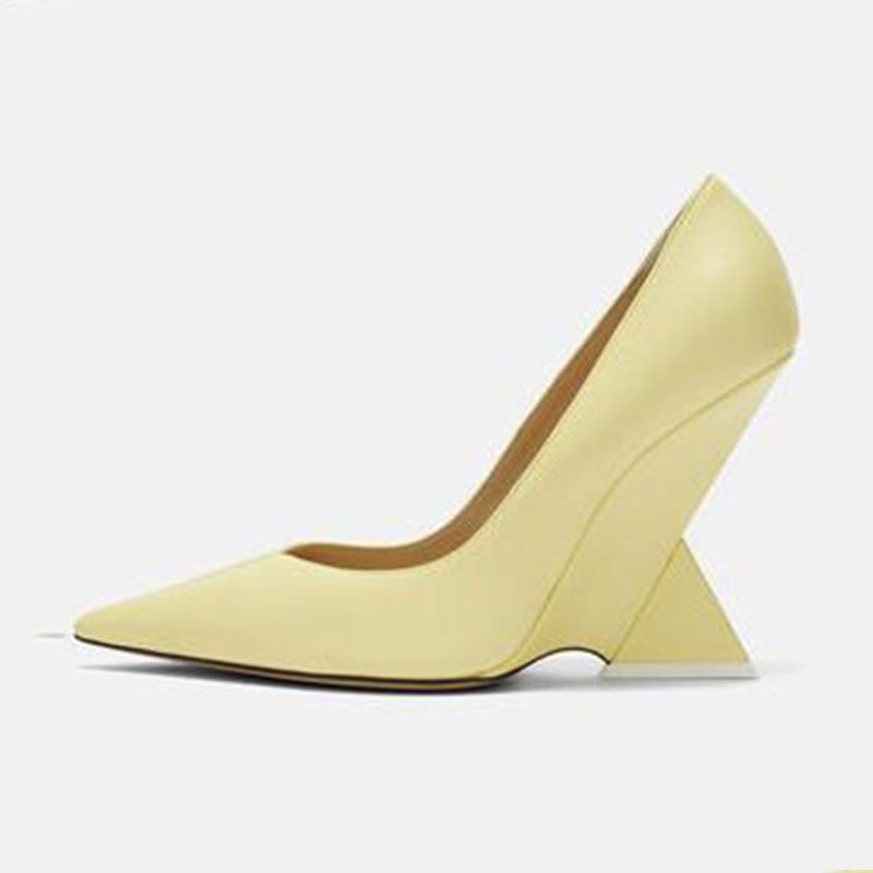 Pre Order:  Pointed Toe Triangular Heels Pumps