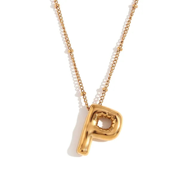 Pre Order:  Alphabet Pendant Plated Necklace