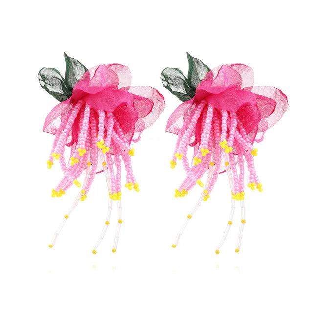 Pre Order:  Bohemian Flower Beaded Drop Earrings