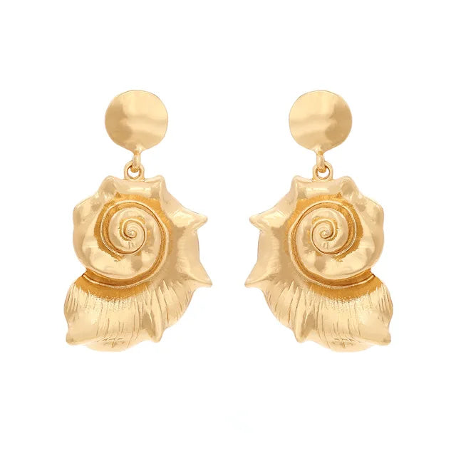 Pre Order:  Alloy Conch Pendant Earrings