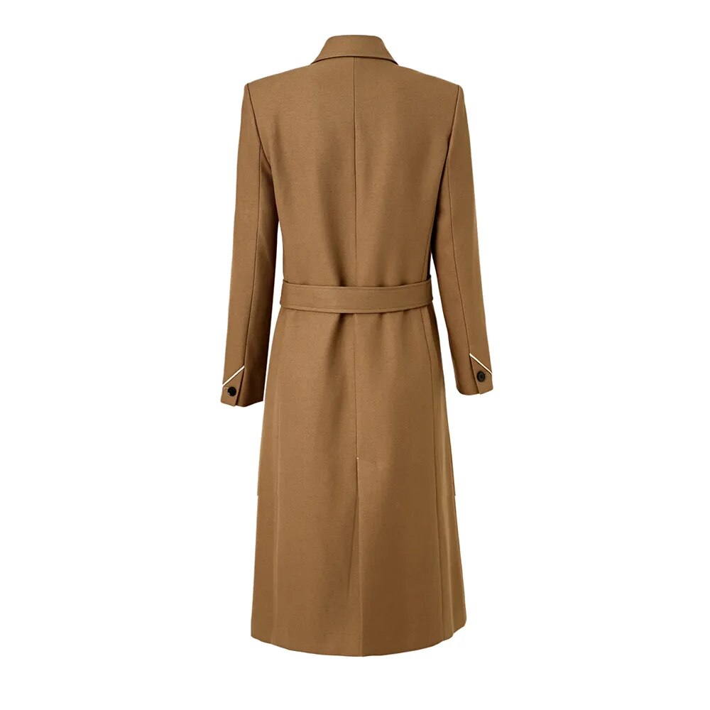 Pre Order: Warm Woolen Solid Long Coat