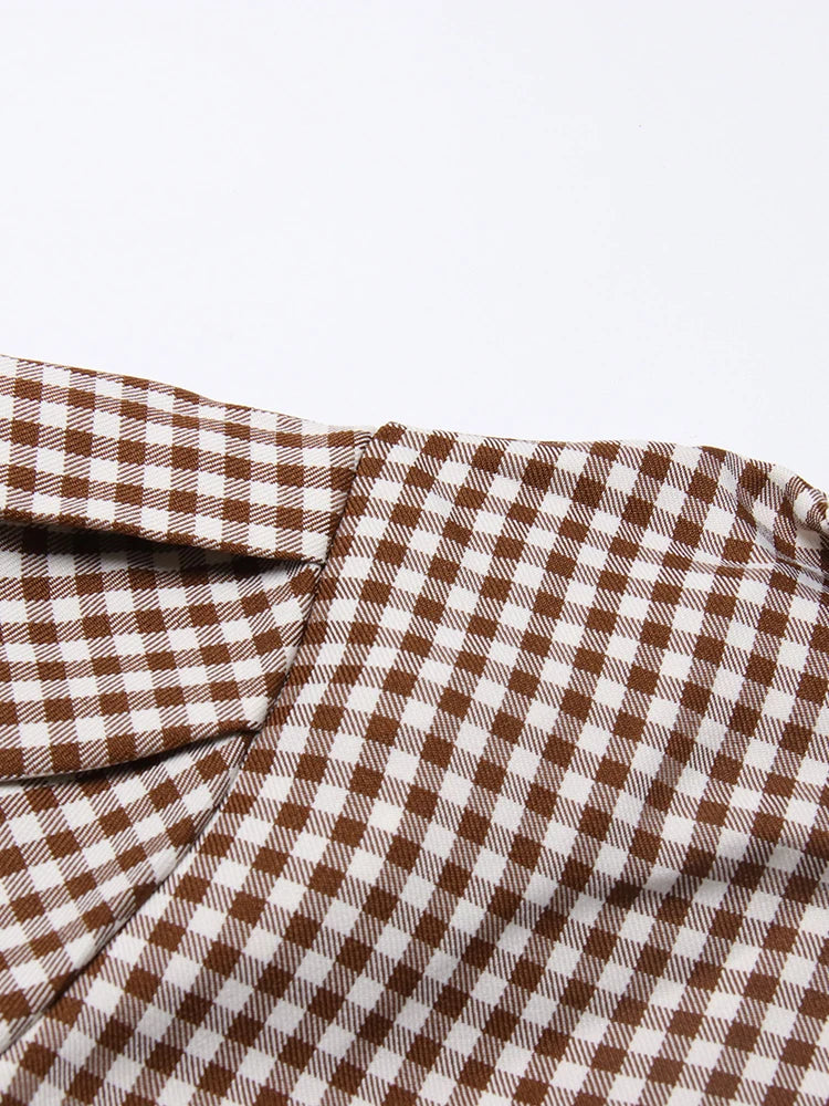 Pre Order:  Brown Plaid Checkered Loose Set