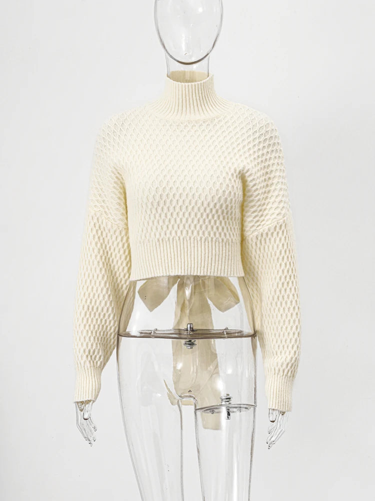 Pre Order:  Honeycomb Knit Cropped Sweater