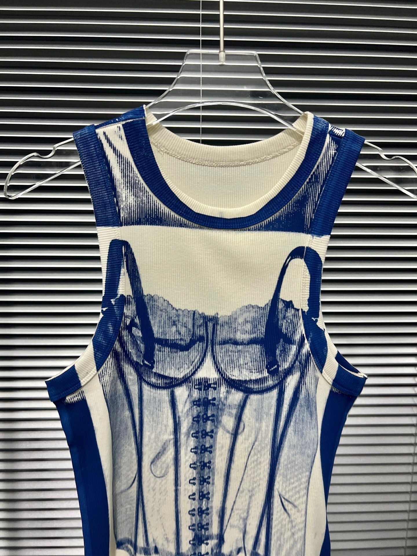 Pre Order:  Blue Hand-Painted Slim Fit Vest