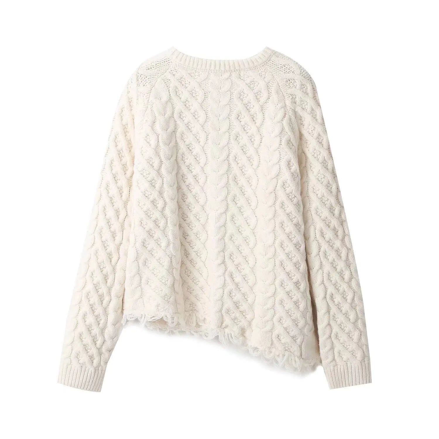 Pre Order:  Fringed Asymmetric Hem Knitted Cardigan