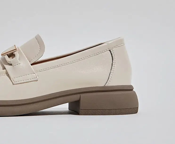 Pre Order:  Casual Shallow Mouth Thick Heel Loafers