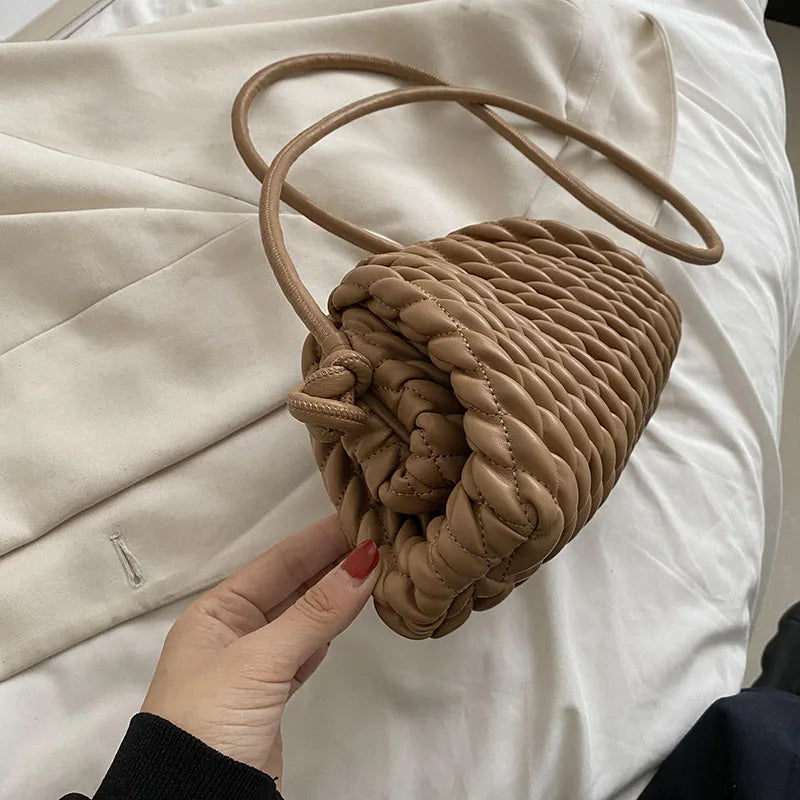 Crossbody Vegan Leather Pleated Bag