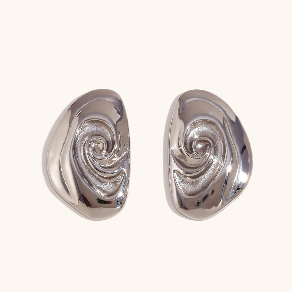 Pre Order:  Spiral Engraved Stud Earrings