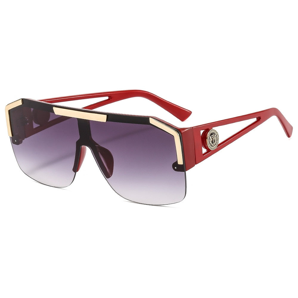 Pre Order:  Oversized Square Semi-Rimless Sunglasses