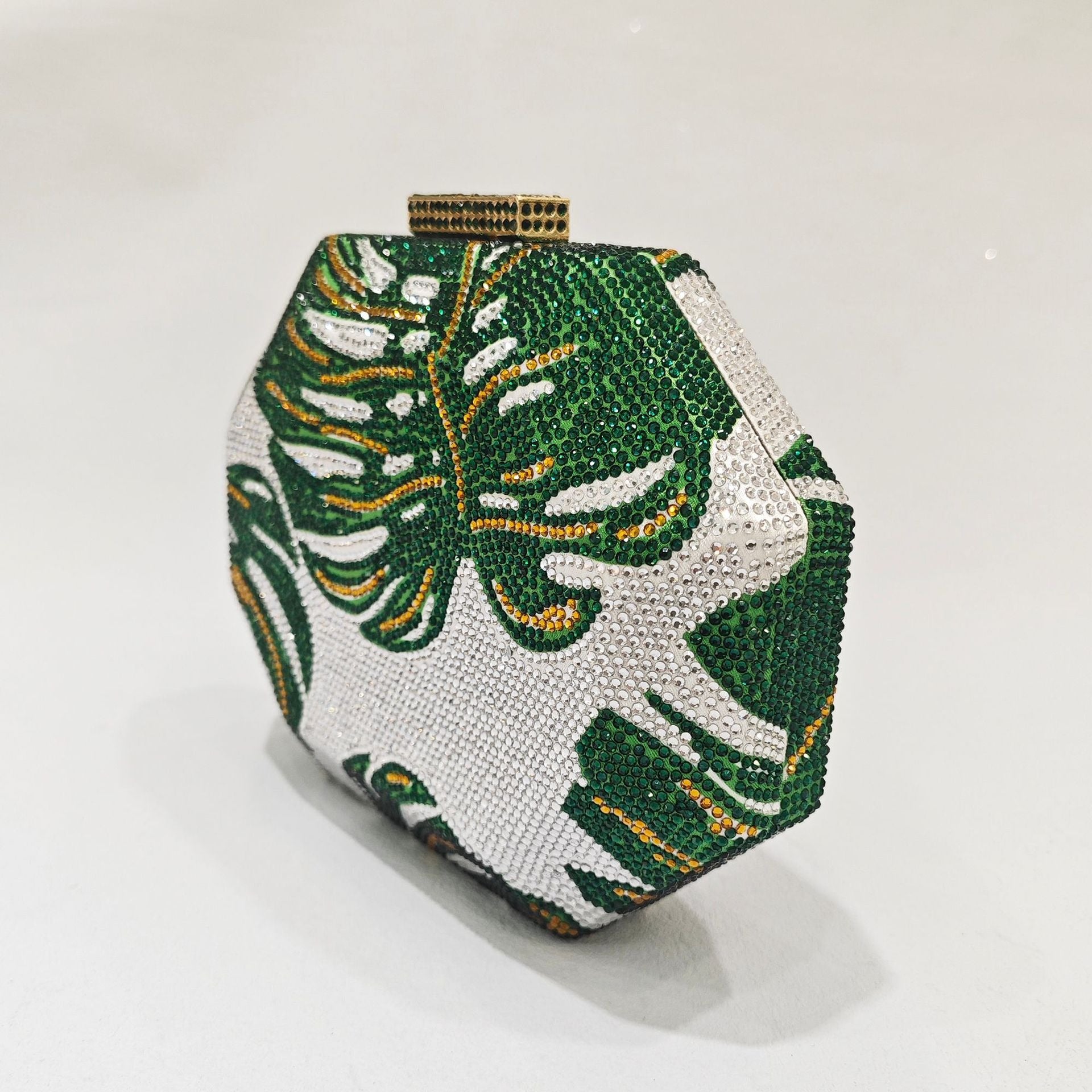 Pre Order:  Green Leaf Hot Diamond Handheld Bag