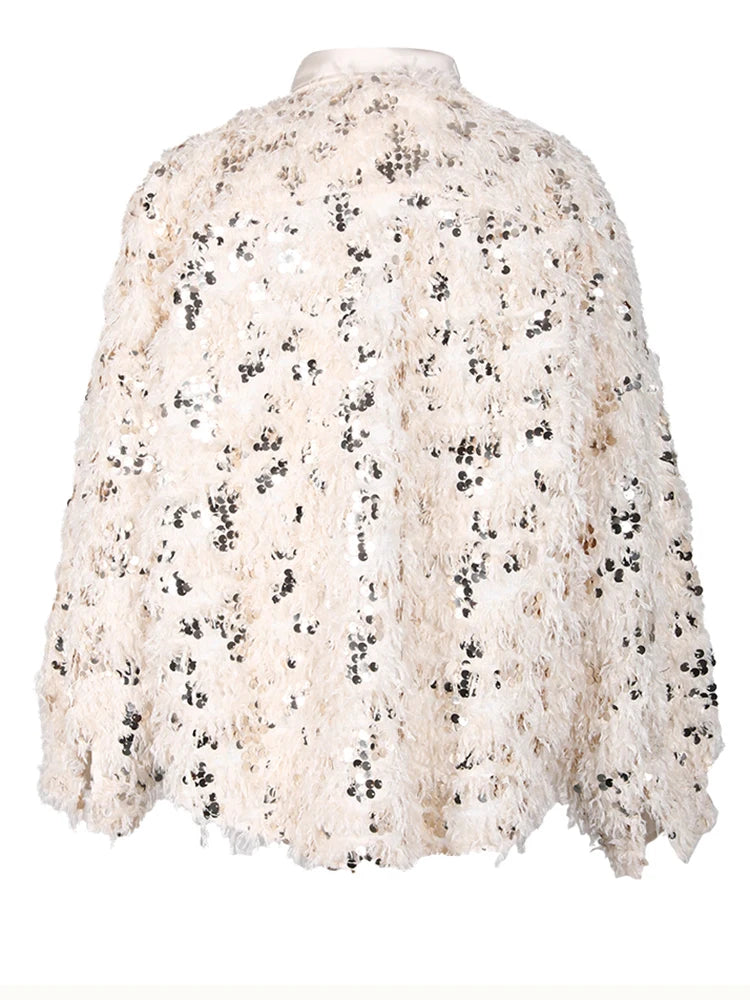 Fringed Sequined Loose Shirt