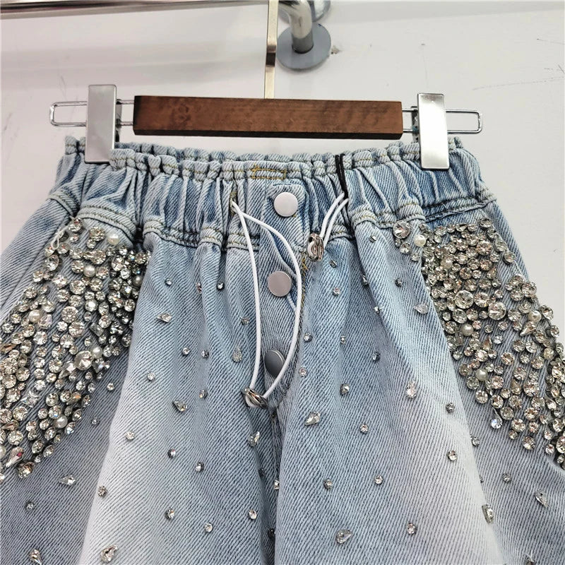 Pre Order:  Vintage Diamond High Waist Denim Shorts