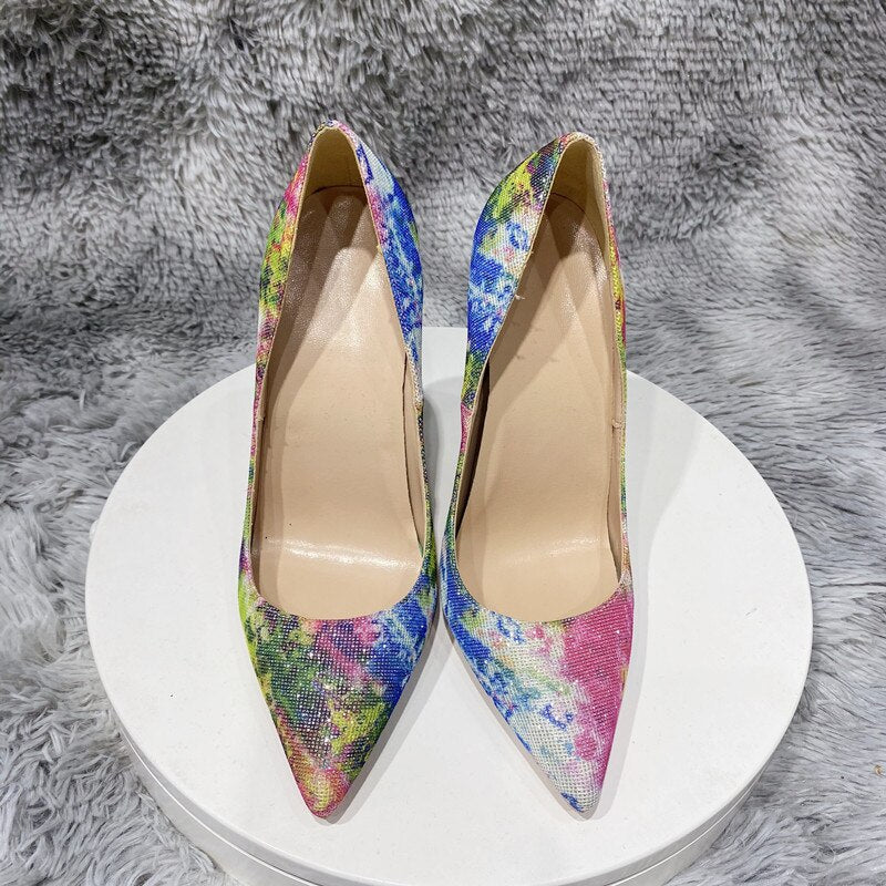 Pre Order:  Floral Sequined Pointed-Toe Pumps Shoes