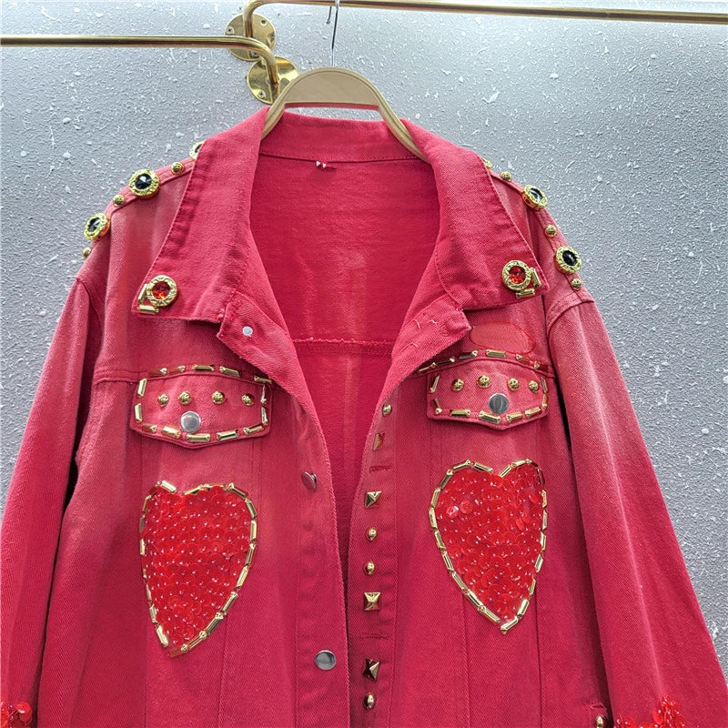 Pre Order:  Hearts & Metals Red Denim Jacket