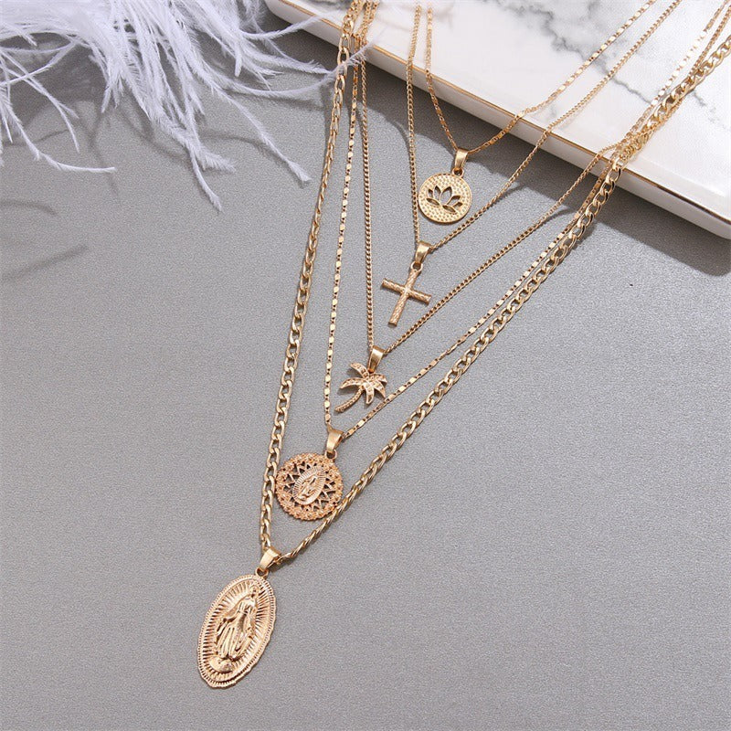 Pre Order: Golden Multi-Layer Pendant Necklace