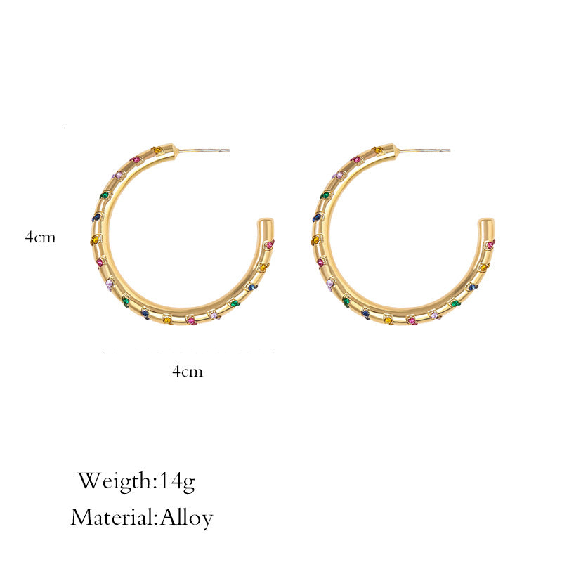 Pre Order:  C-Hoop Color Stripes Earrings