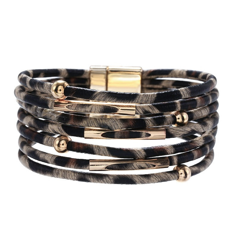 Pre Order:  Leopard Print Loops Magnetic Bracelet