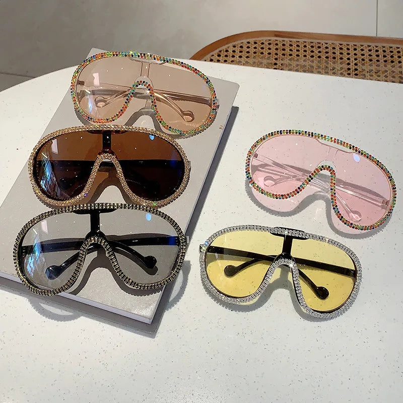 Pre Order:  Rhinestones Large Frame Sunglasses