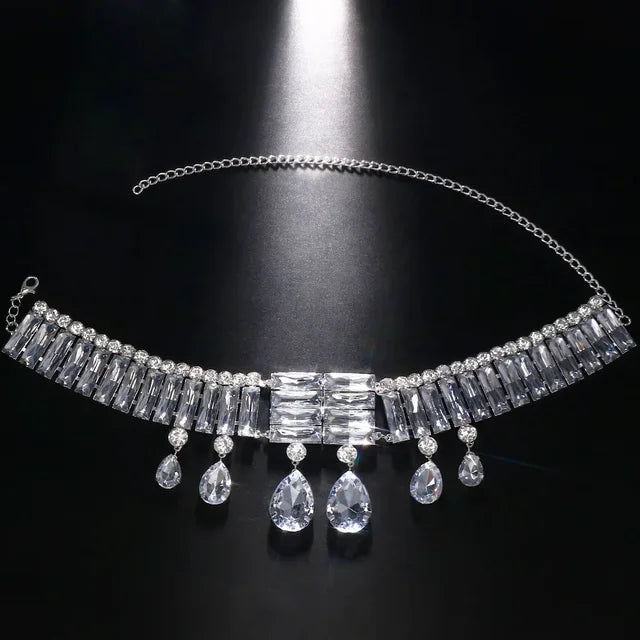 Pre Order:  Exaggerate Large Crystal Water Drop Choker Necklace