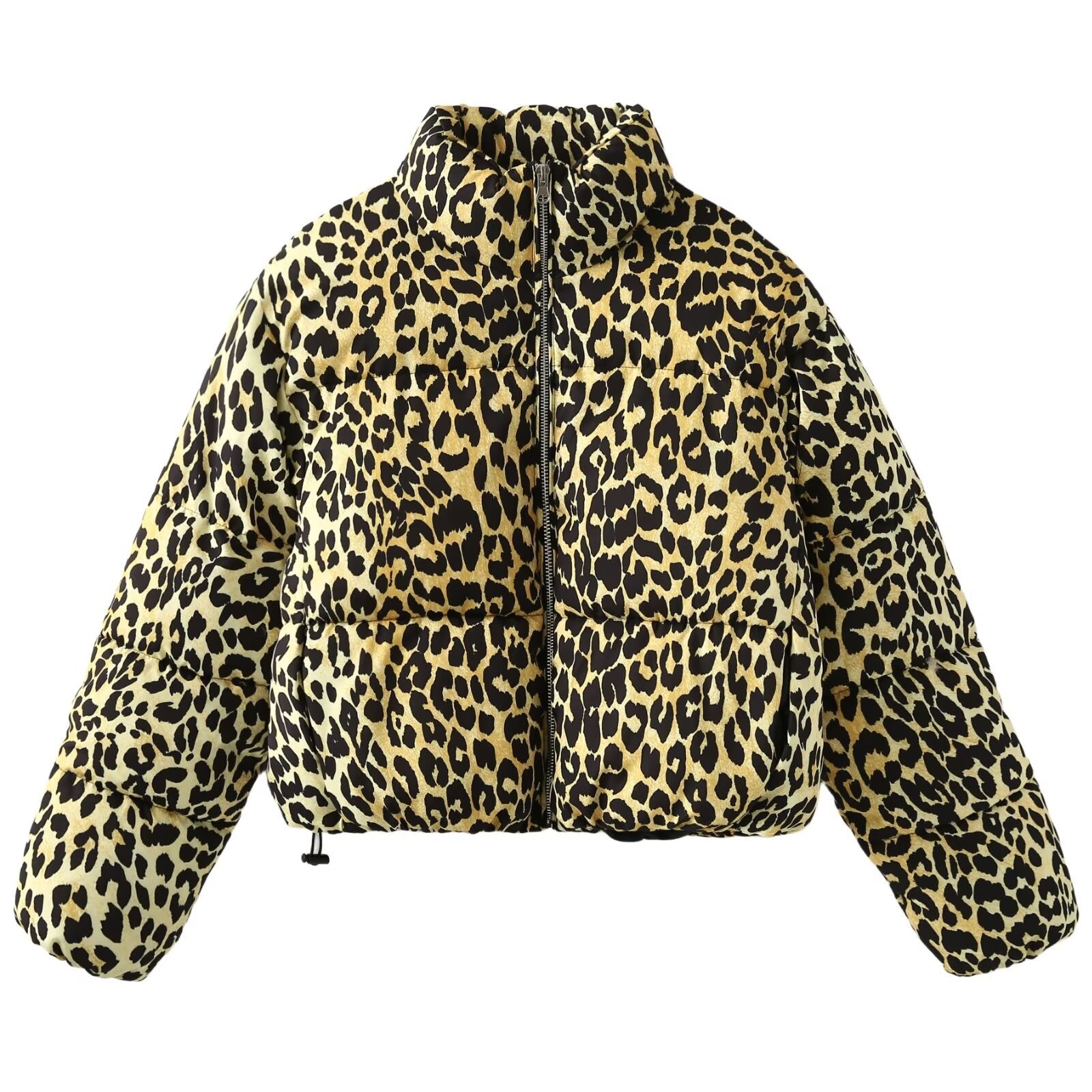 Pre Order:  Leopard Print Stand Collar Stuffed Jacket