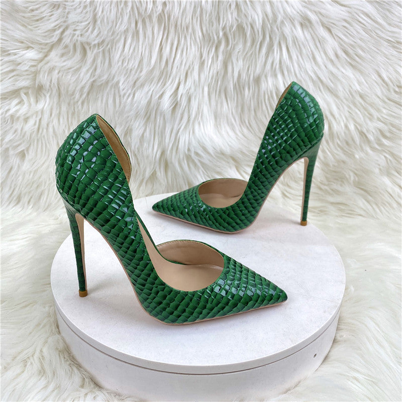 Pre Order:  Snakeskin Texture High Heels Pumps