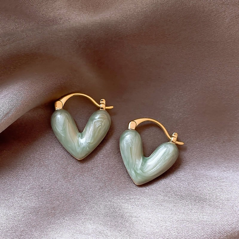 Pre Order:  Vintage Enamel Love Heart Earrings