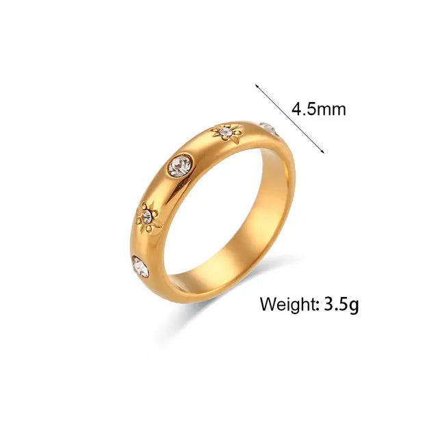 Pre Order:  Zircon Pearl Stainless Steel Ring