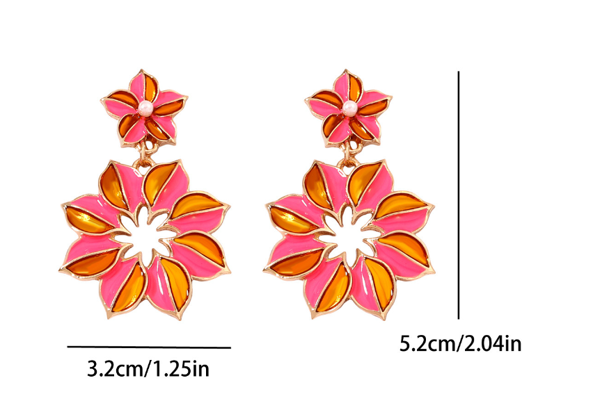 Pre Order:  Retro Exaggerated Flower Earrings