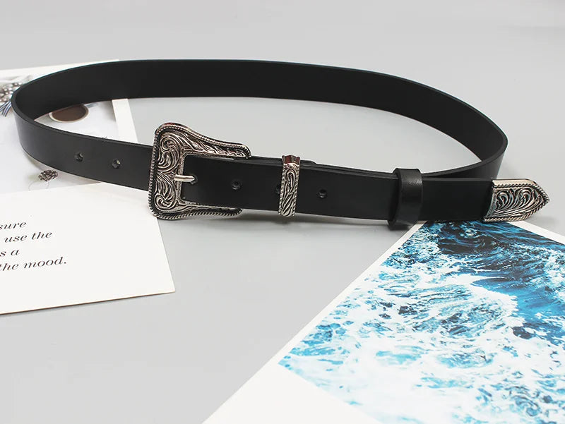 Pre Order:  Decorative Buckle Leather Belt