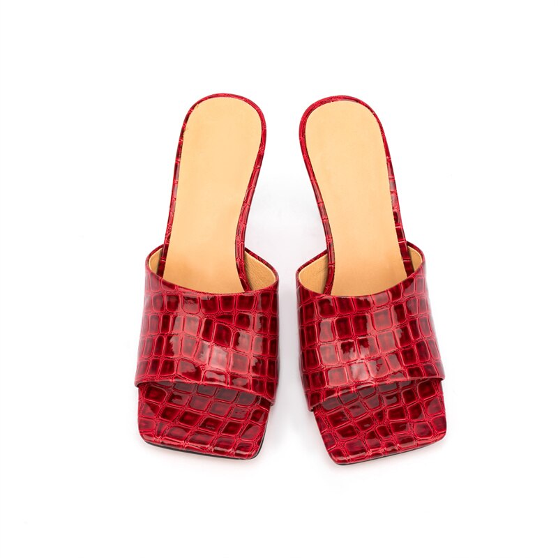 Pre Order:  Croc Square Toe Mule Sandals