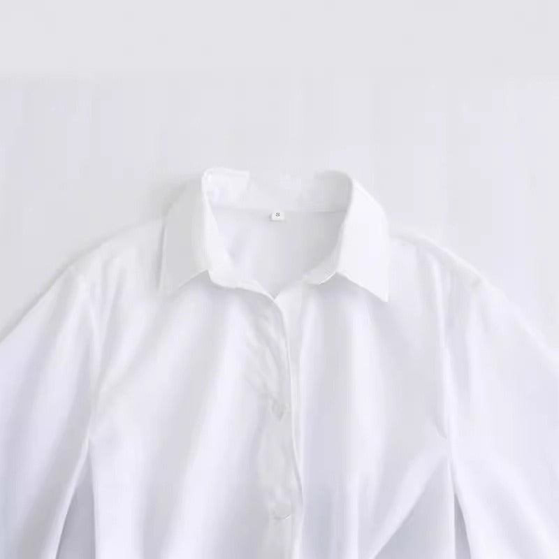 Pre Order: Kimono-Like Collar Back Bow Shirt