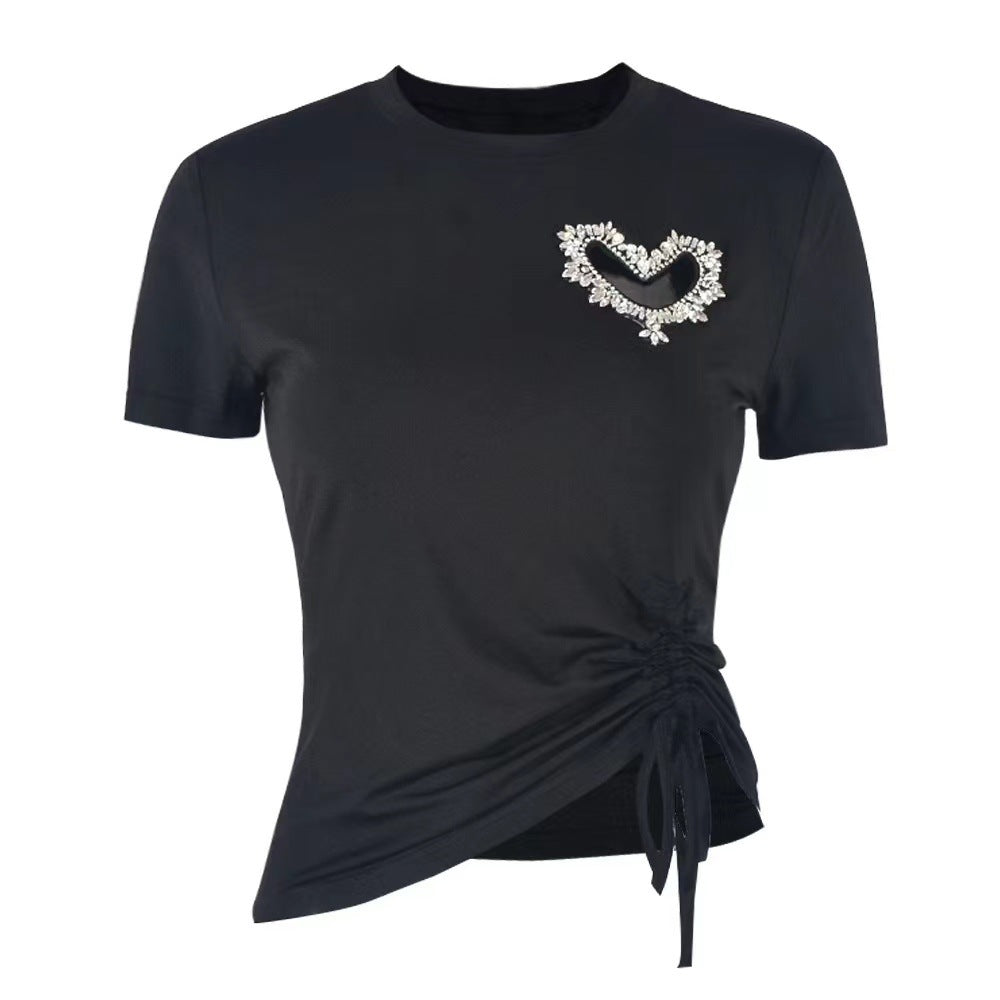 Pre Order:  Hollow Love Diamond Irregular T-Shirt