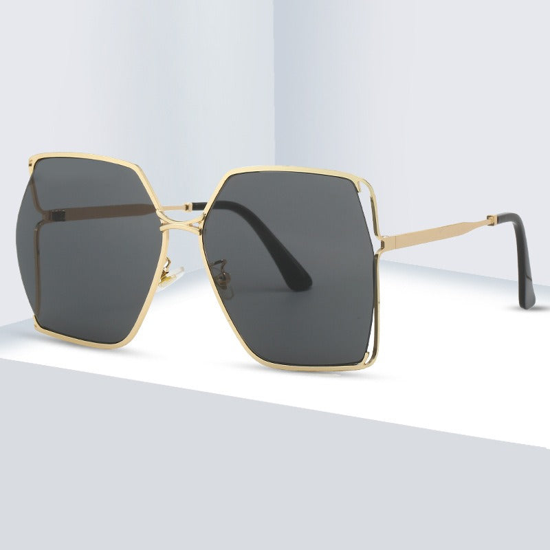 Pre Order:  Large Frame Metal Hollow Sunglasses