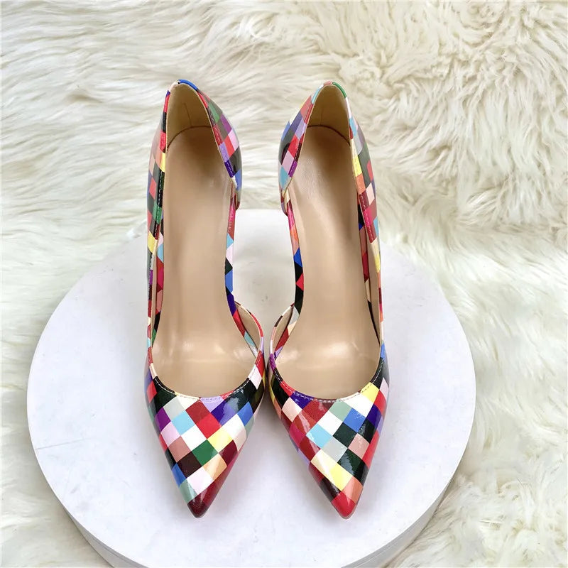 Pre Order:  Multicolor Checker Print Stilettos