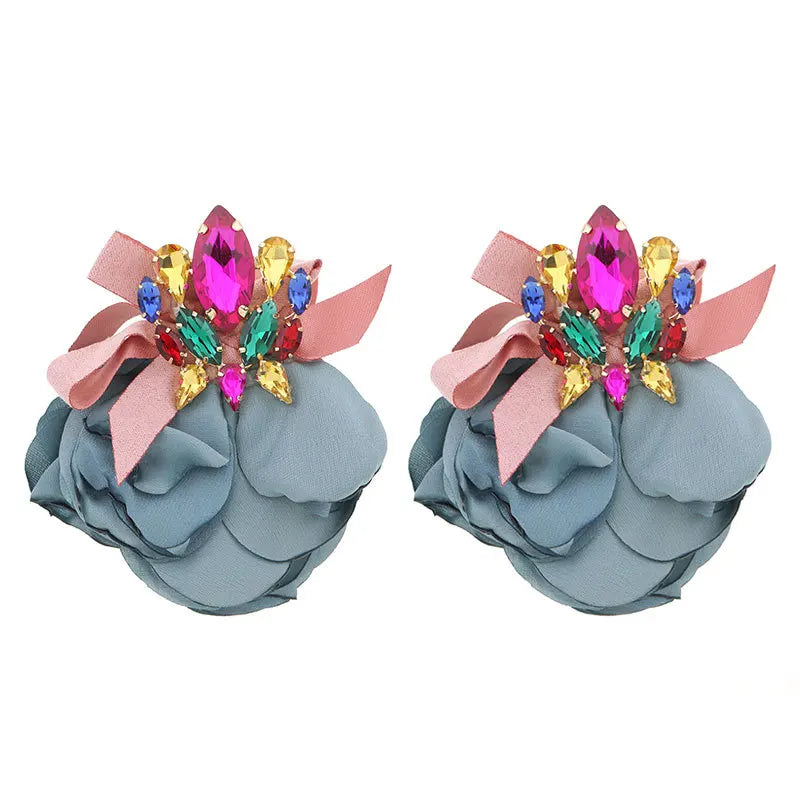 Pre Order:  Elegant Petals Rhinestone Earrings