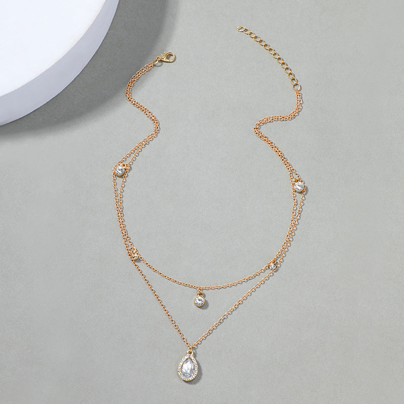 Pre Order:  Water Drop Diamond Clavicle Chain Necklace