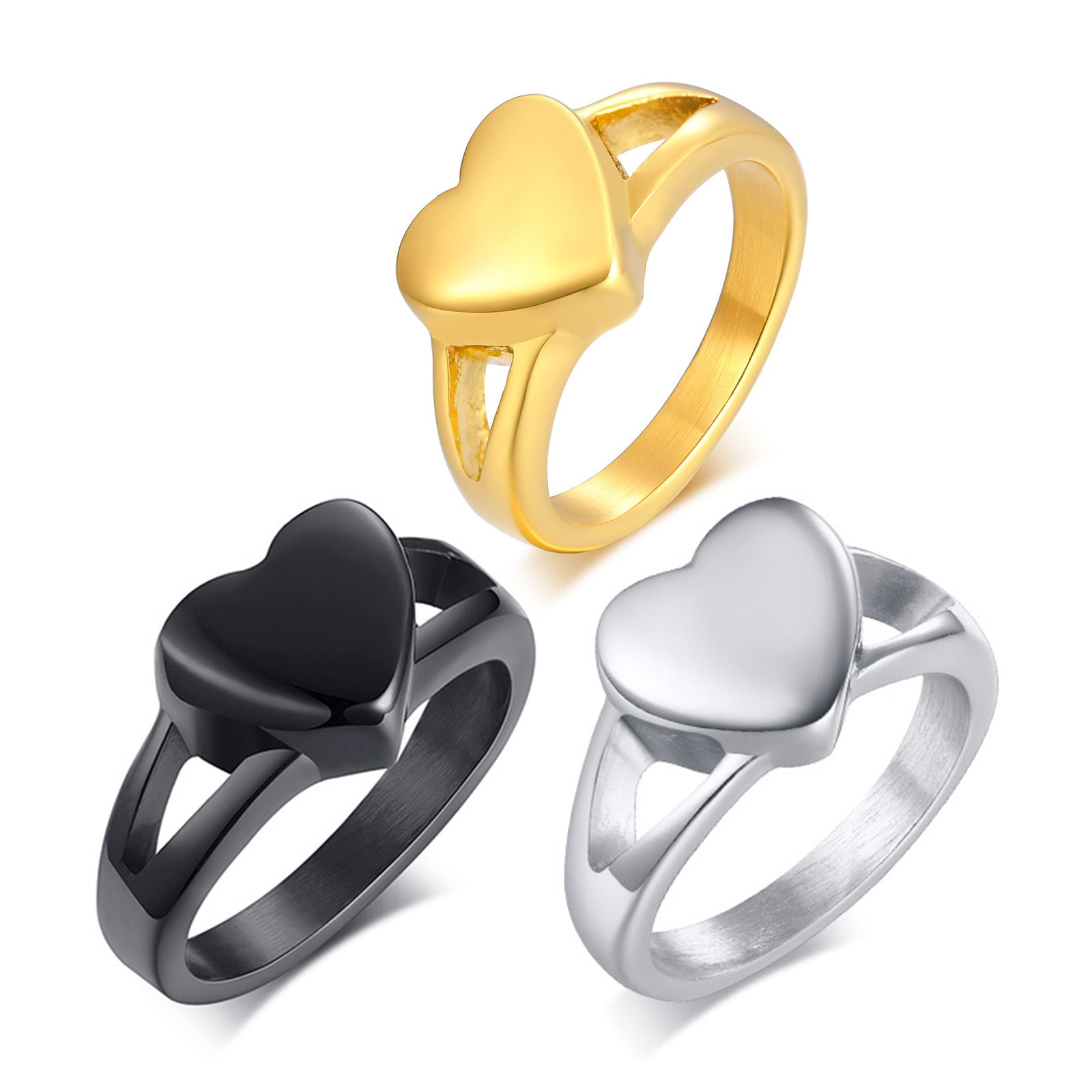 Pre Order:  Titanium Steel Heart-Shaped Urn Casting Ring