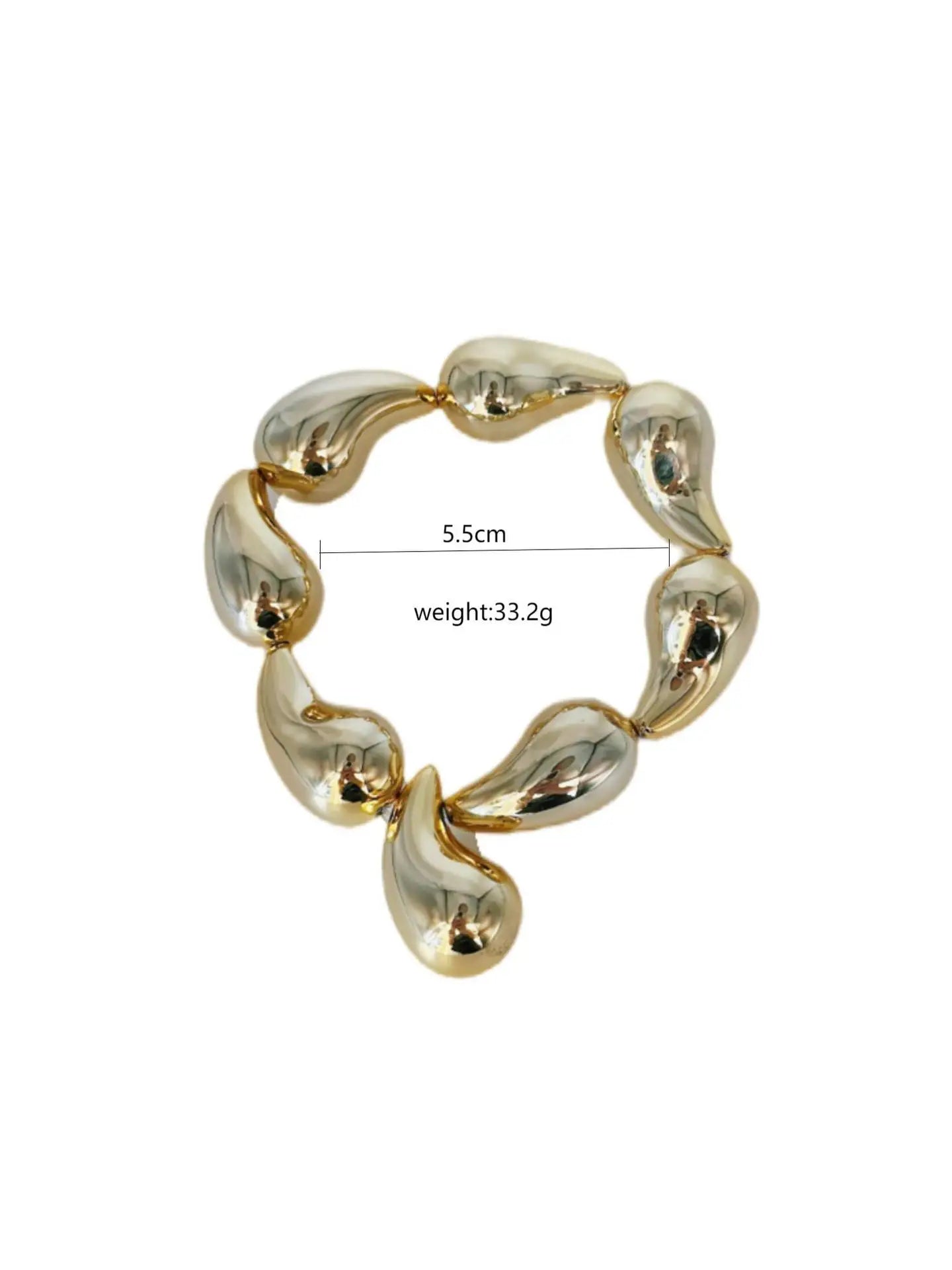 Pre Order:  Water Droplet Balloon Love Metal Elastic Bracelet