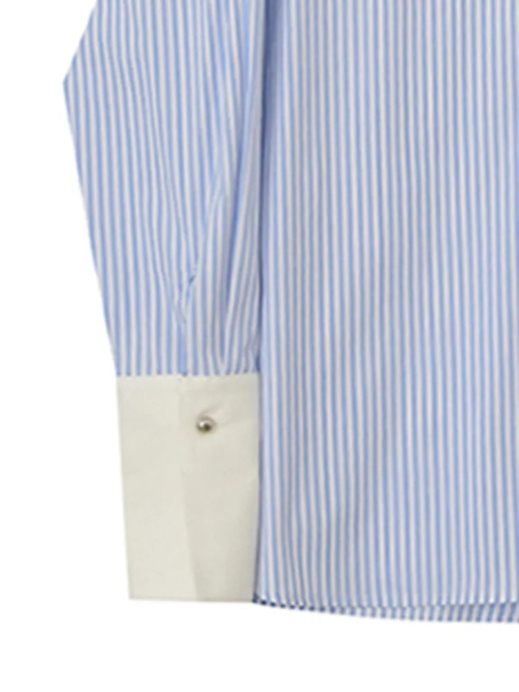 Half Stripes Button Down Shirt