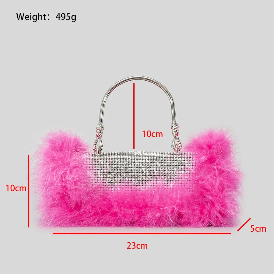 Pre Order:  Fur Diamond Clutch Bag