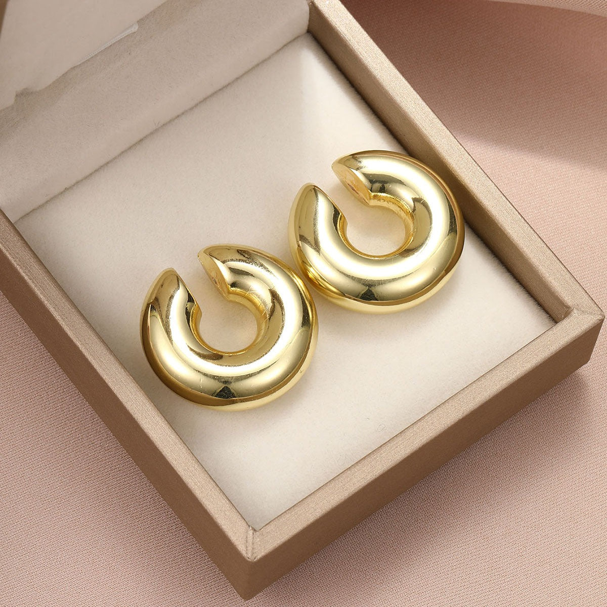 Pre Order:  Hollow Thick C-shaped Clip Earrings