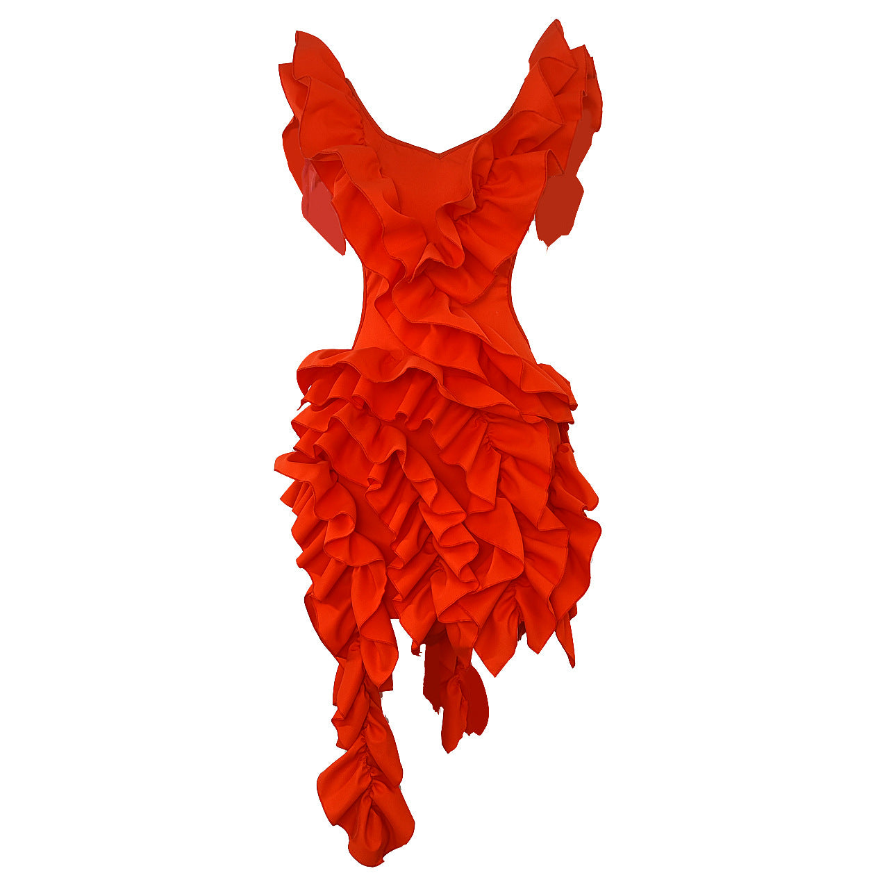 Pre Order:  Ruffled Asymmetrical Mini Party Dress