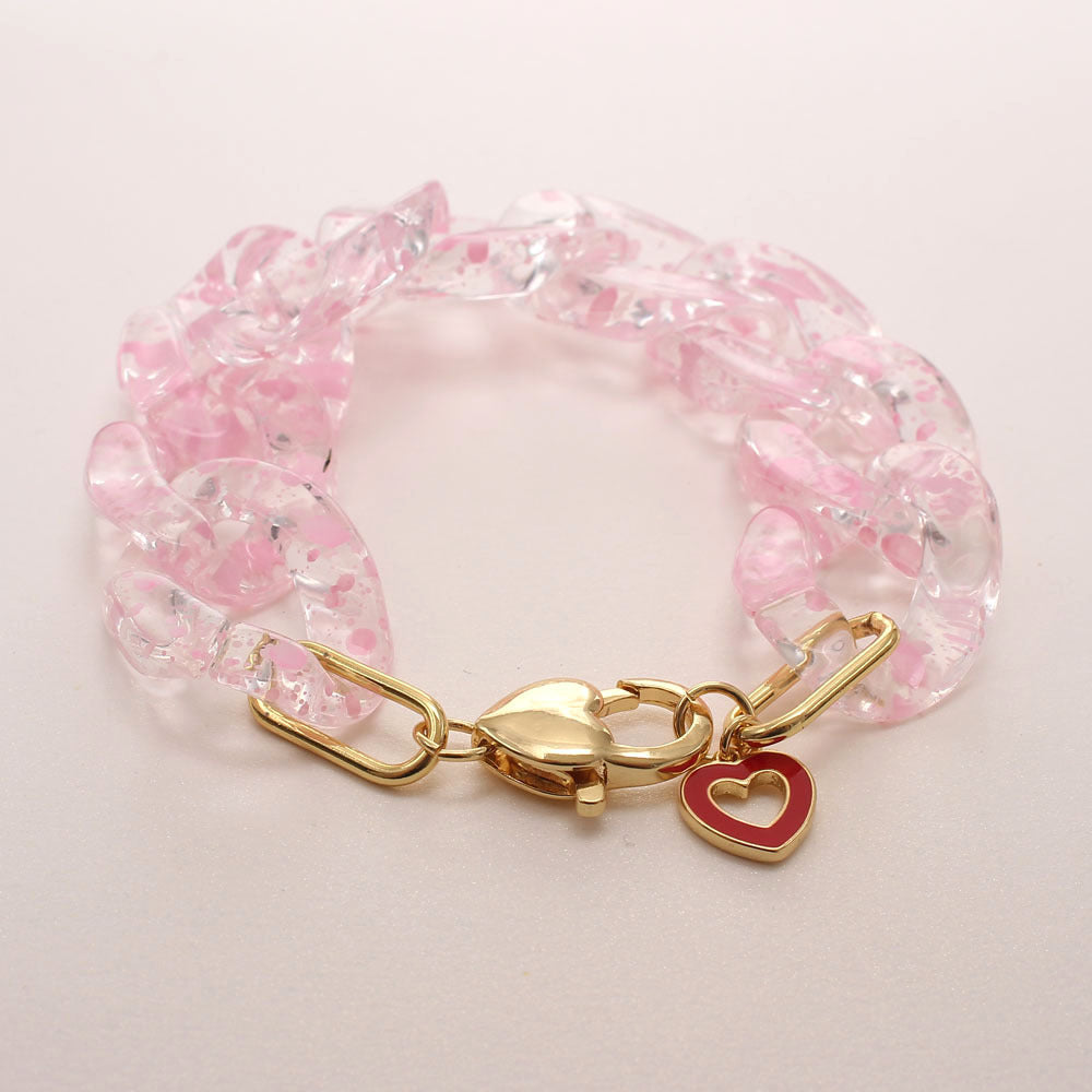 Pre Order:  Zircon Charm Link Resin Bracelet