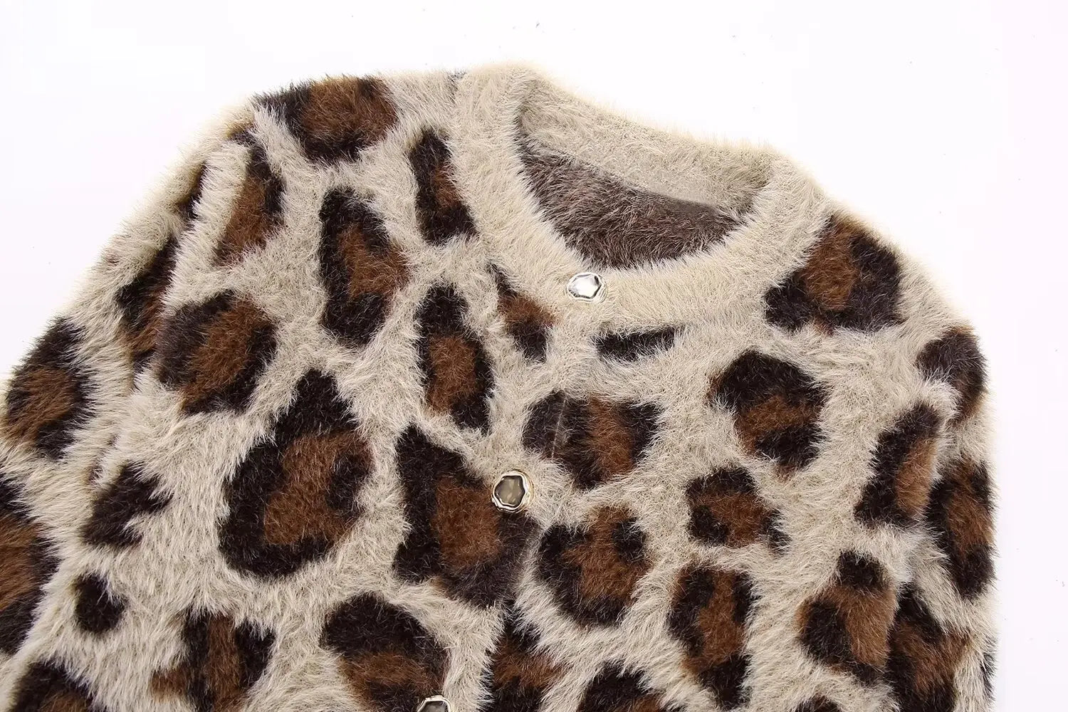 Pre Order:  Leopard Knitted Loose Cardigan