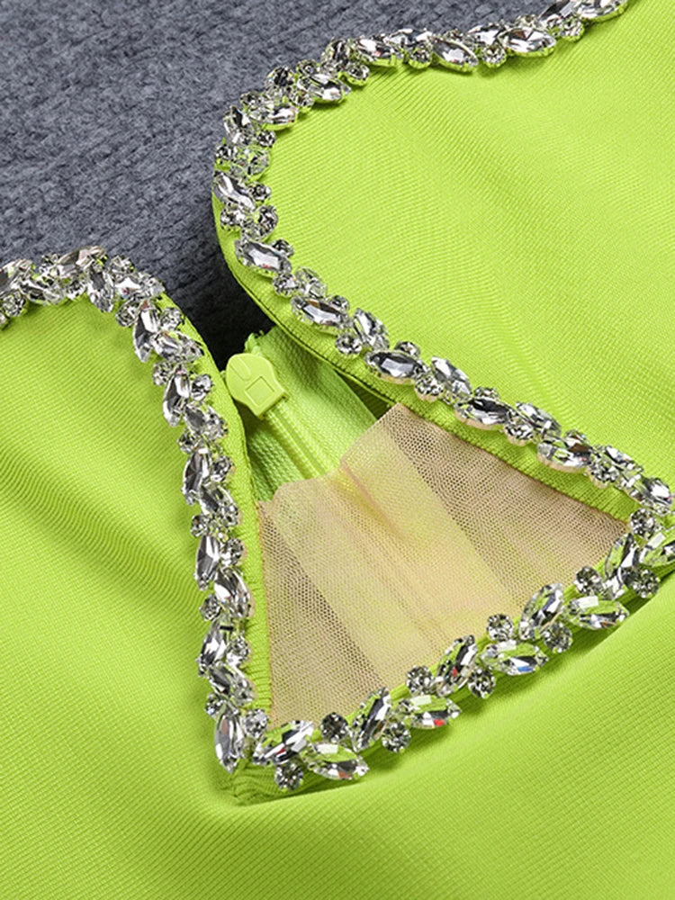 Rhinestones Detail Bodycon Strapless Dress