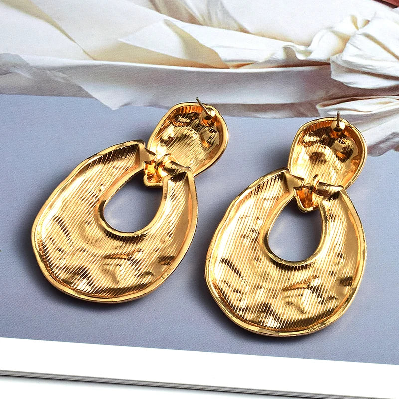 Pre Order:  Textured Oval Drop Earrings